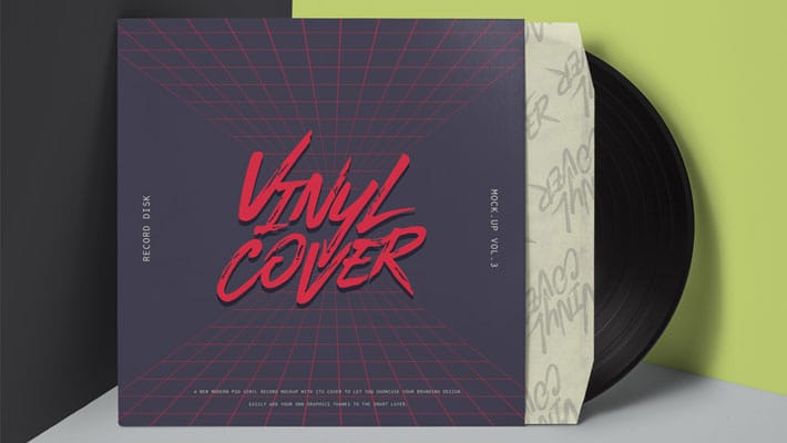 PSD Vinyl Cover Record Mockup