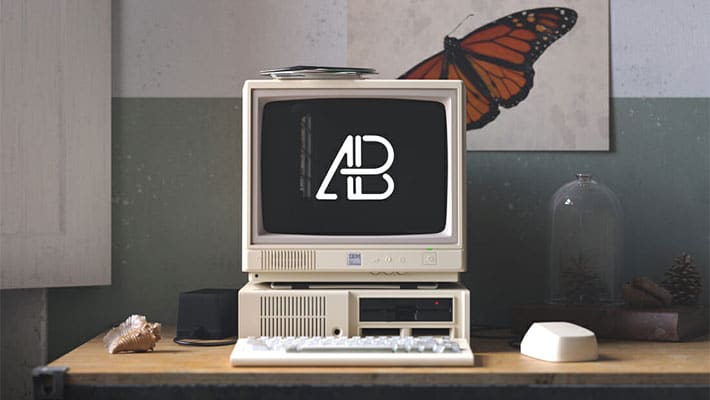Retro IBM Desktop Mockup