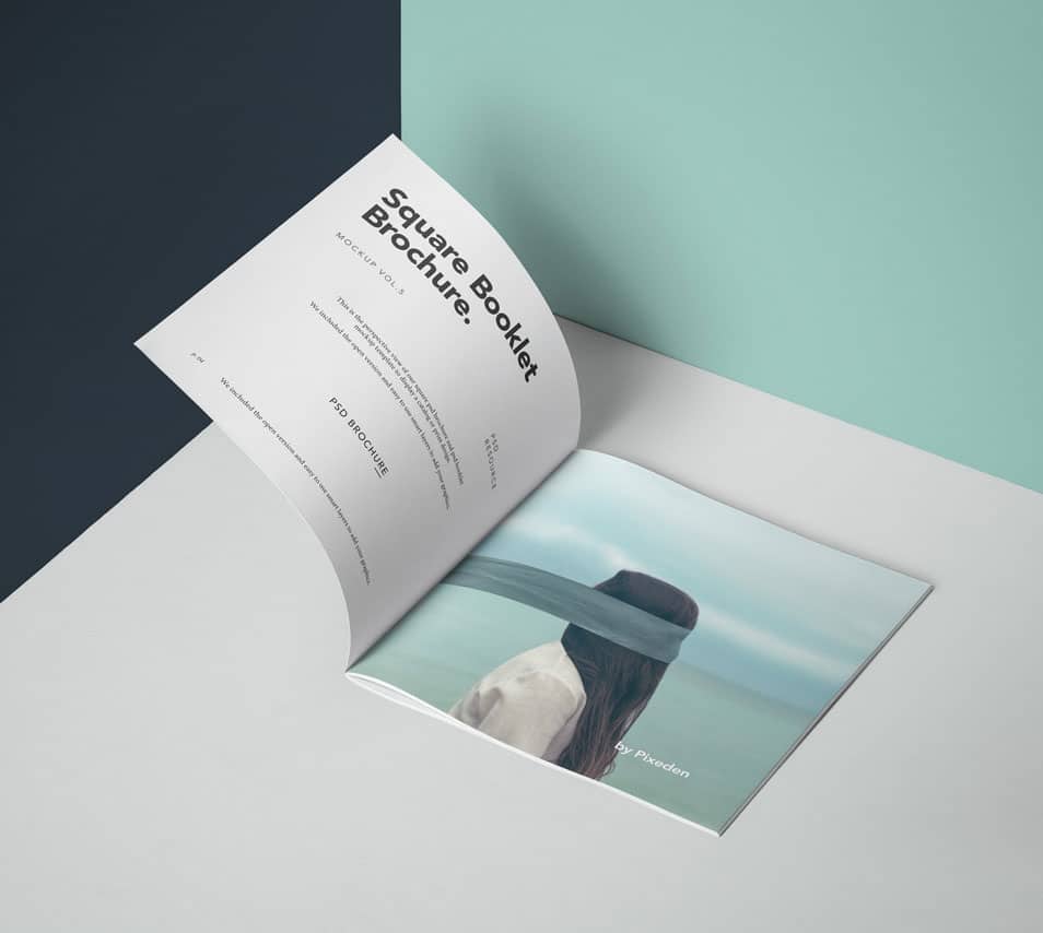 Square PSD Brochure Mockup