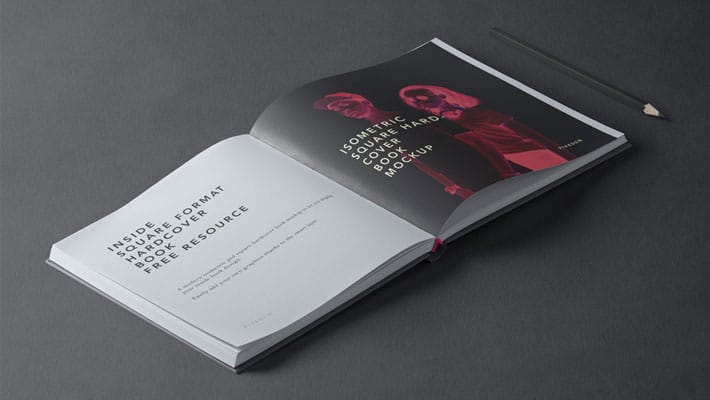 Square PSD Hardcover Book Mockup