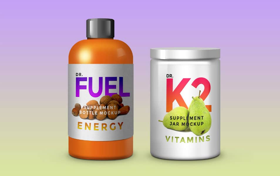 Supplement Product Packaging Mockup Templates