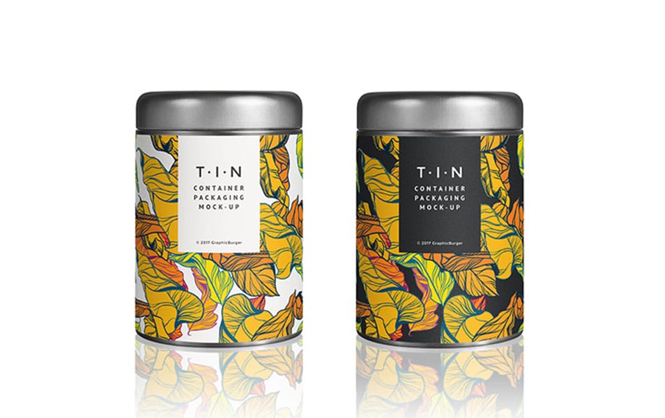 Tin Container Packaging MockUp