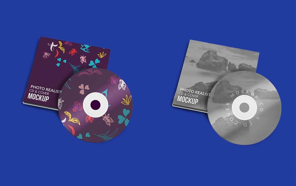 Top View CD And Cover Mock Up