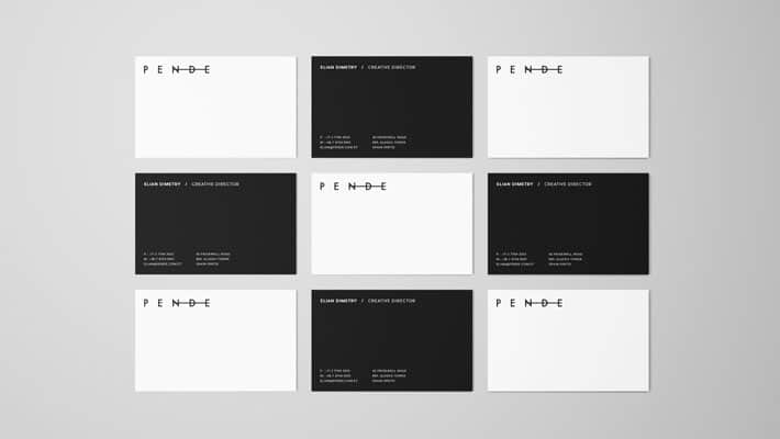 Uniform Overhead Business Cards Mockup