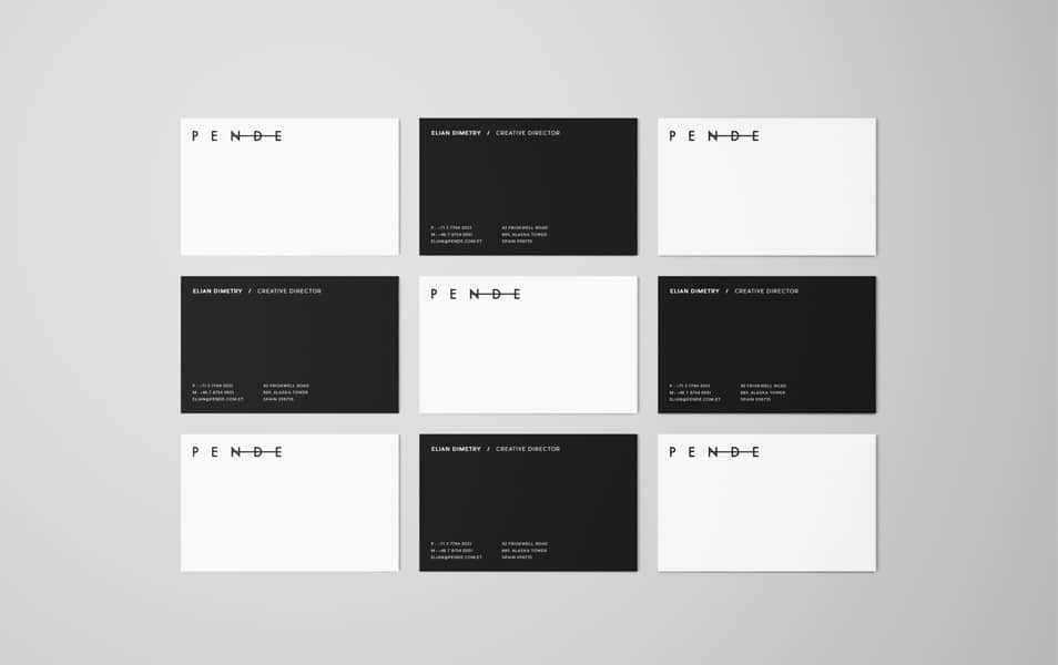 Uniform Overhead Business Cards Mockup