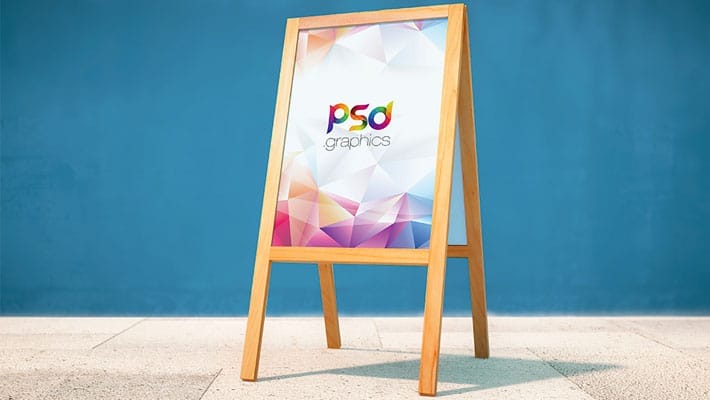 Wooden Display Stand Mockup Free PSD