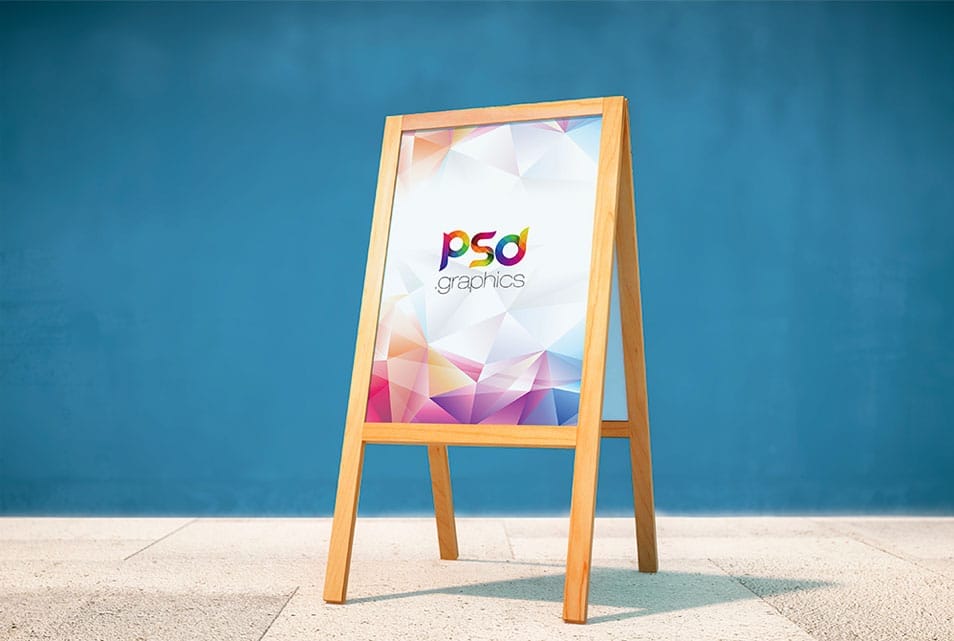 Wooden Display Stand Mockup Free PSD