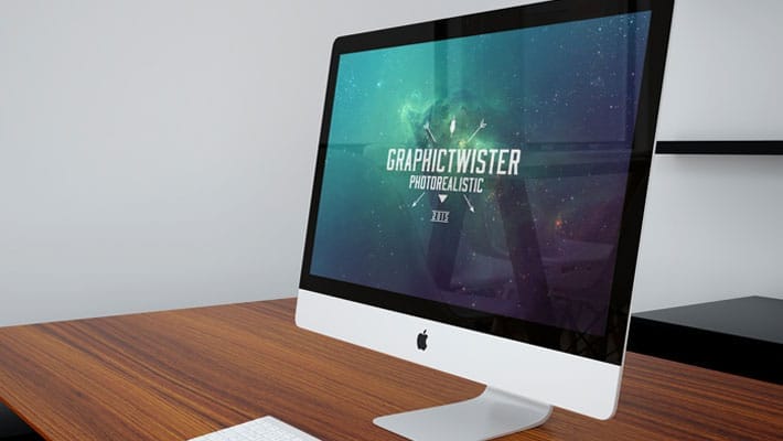 iMac On Office Desk Mockup