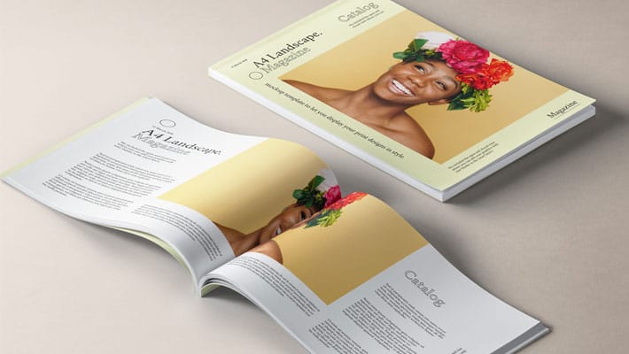 A4 Landscape Magazine Mockup