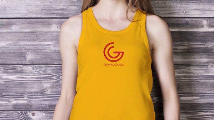 Beautiful Girl in Tank Top Mockup