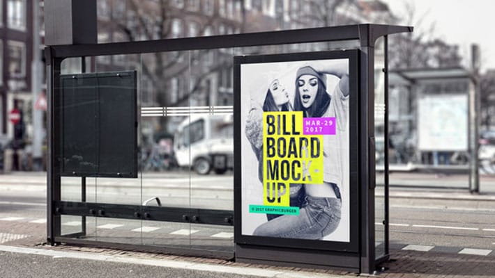 Bus Stop Billboard MockUp