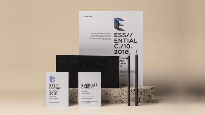 Essential Stationery Psd Mockup Css Author