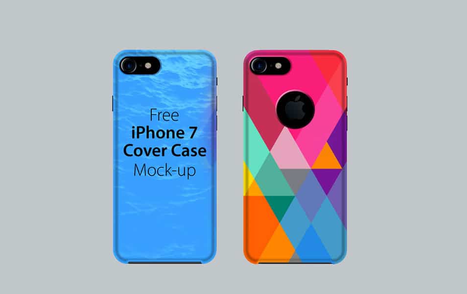 Free Apple iPhone 7 Back Cover Case Mock-up PSD
