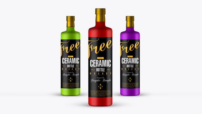 Free Ceramic Bottle Mock-up PSD