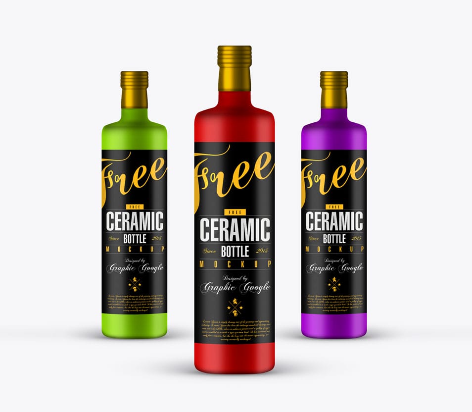 Free Ceramic Bottle Mock-up PSD