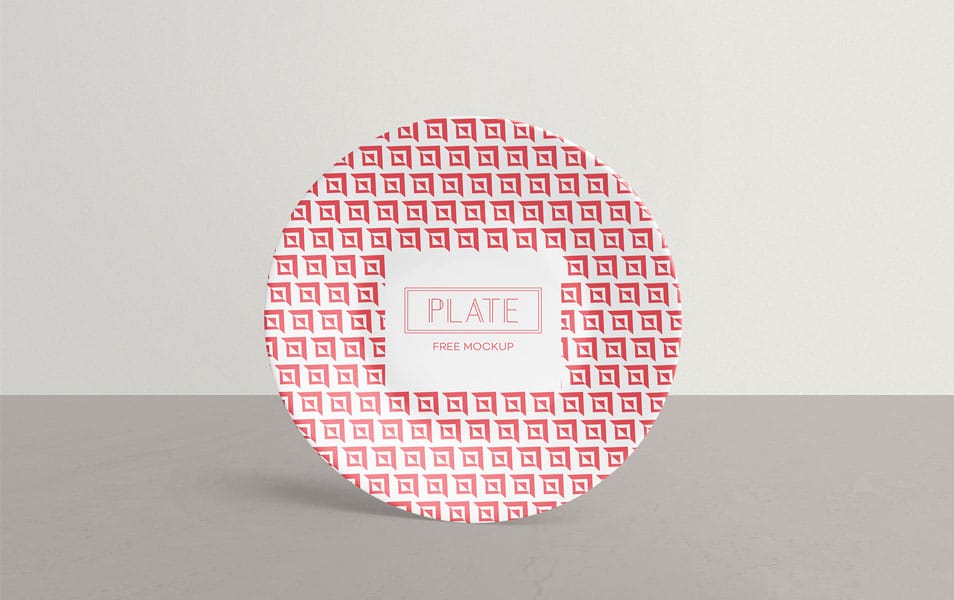 Free Ceramic Plate Mockup