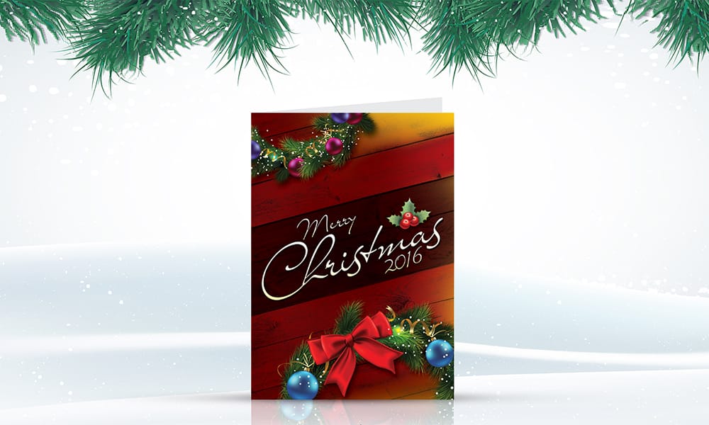 Free Christmas Greetings Card Design Template PSD