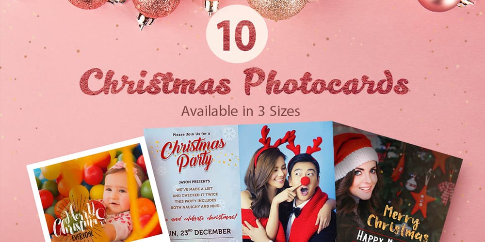 Free Christmas Photocards PSD
