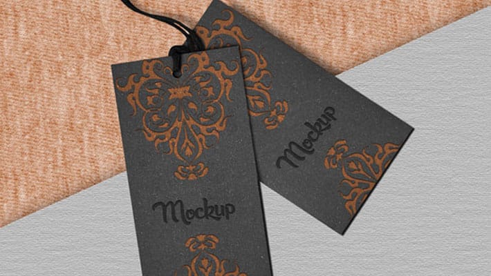 Free Clothing Brand Price Tag Mockup PSD