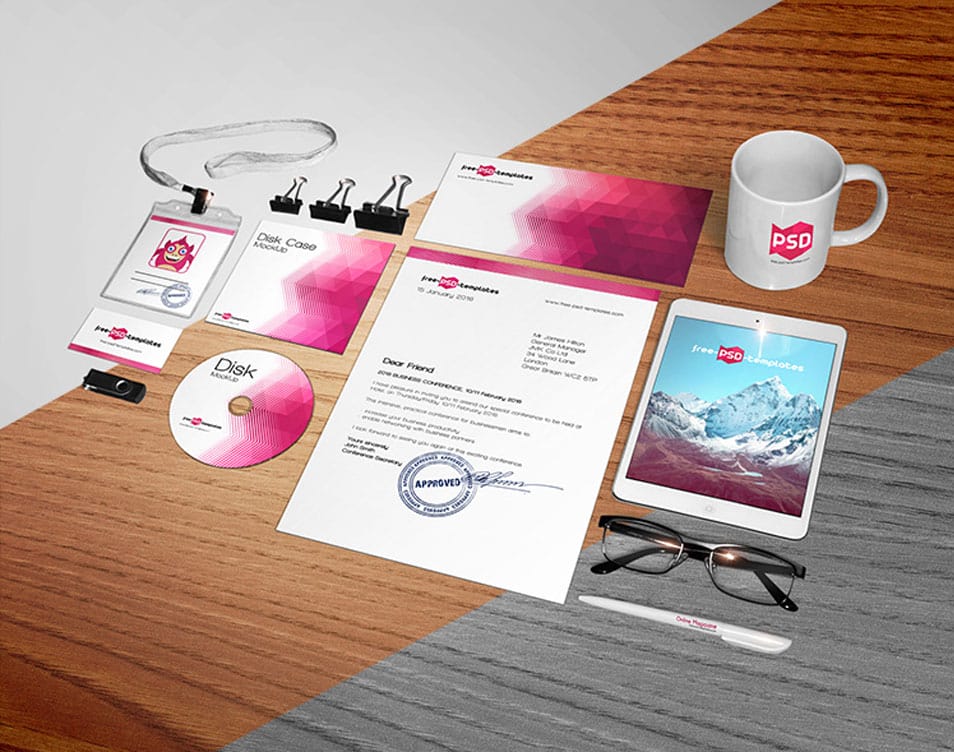 Free Corporate Identity Mock-up in PSD