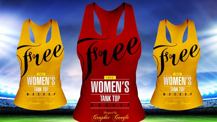 Free Front View Women’s Tank Top Mock-up PSD