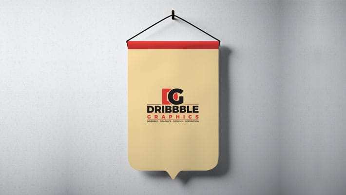 Free Hanging Pennant Mockup PSD
