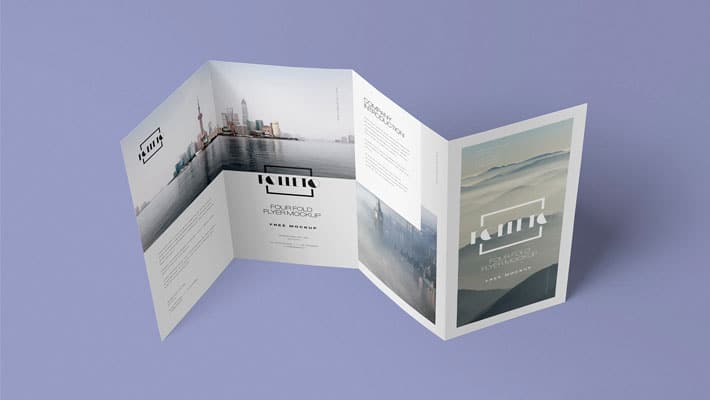 Free Photo-realistic Folded Brochure Mockup
