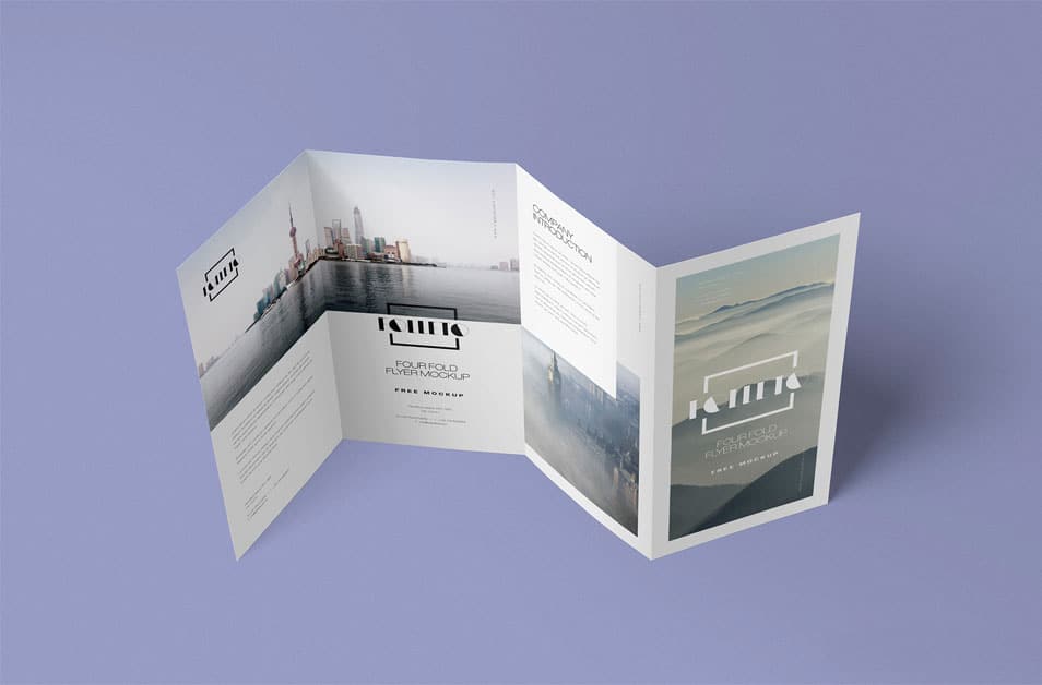 Free Photo-realistic Folded Brochure Mockup