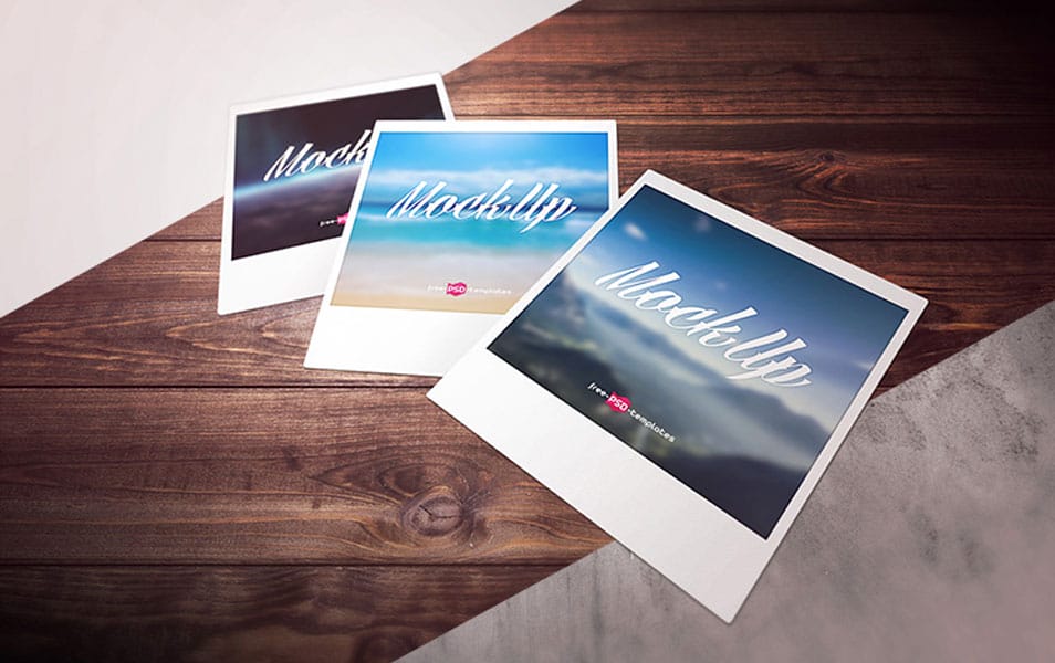 Free Polaroid Photo Mock-up in PSD