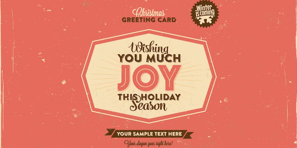 Free Retro Christmas Greeting Card Template