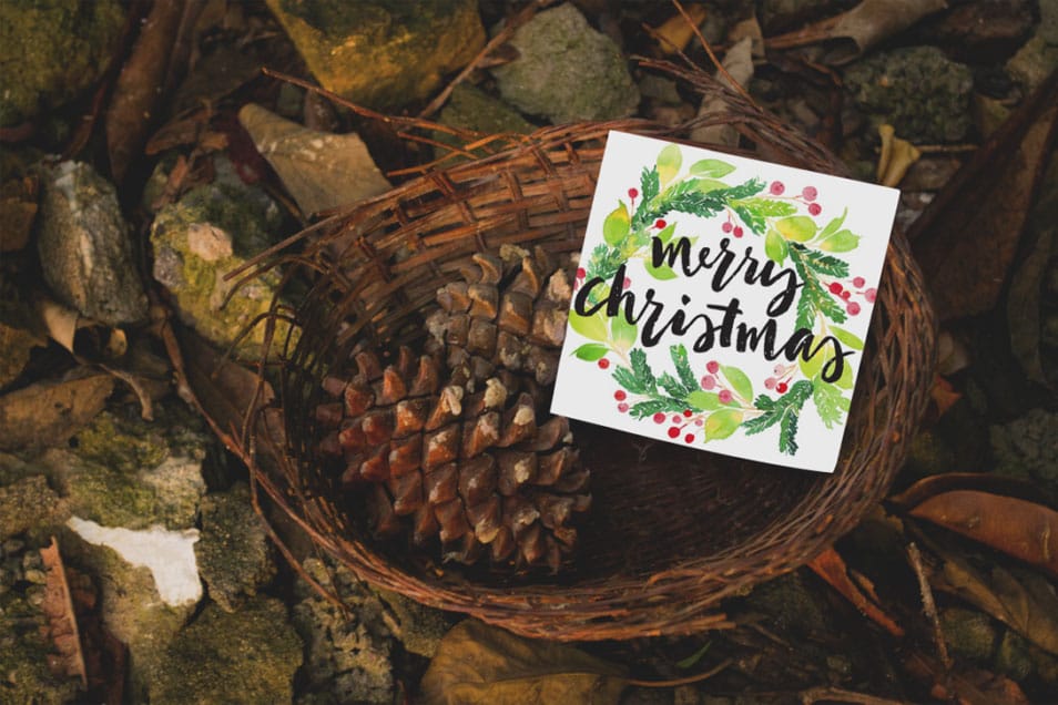 Free Square Greeting Card Mockup PSD