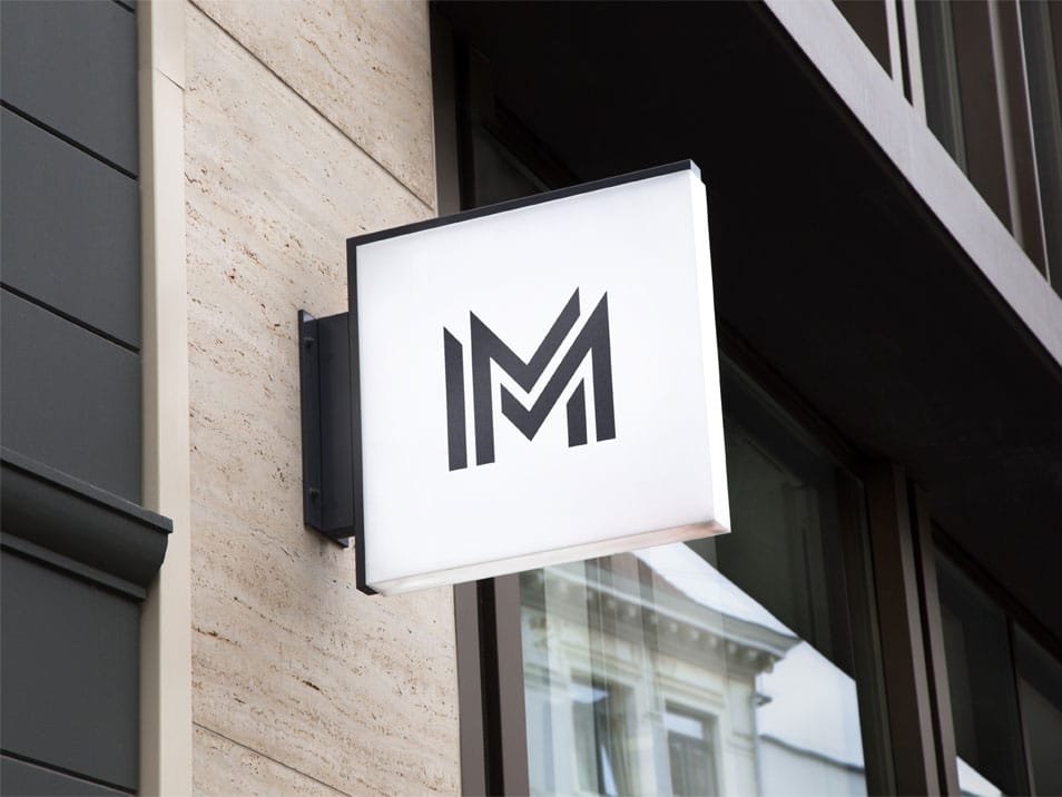 Hanging Wall Sign MockUp