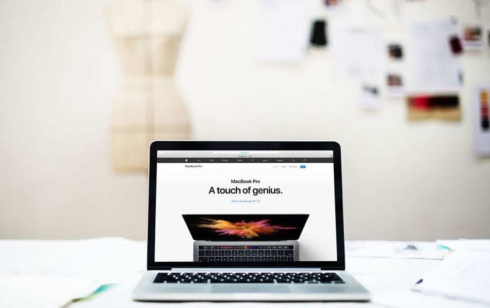 Macbook Pro Mockup With Blurred Background