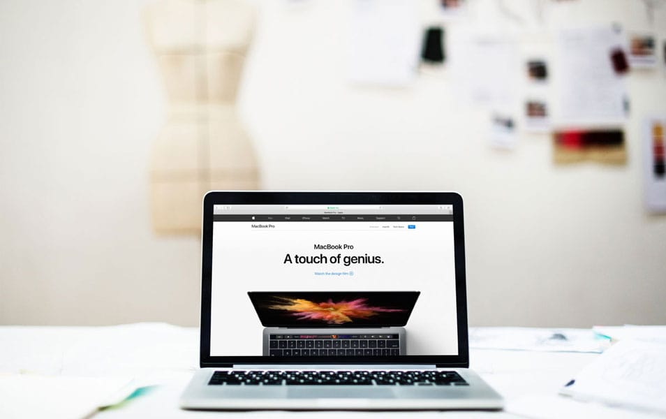 Macbook Pro Mockup With Blurred Background