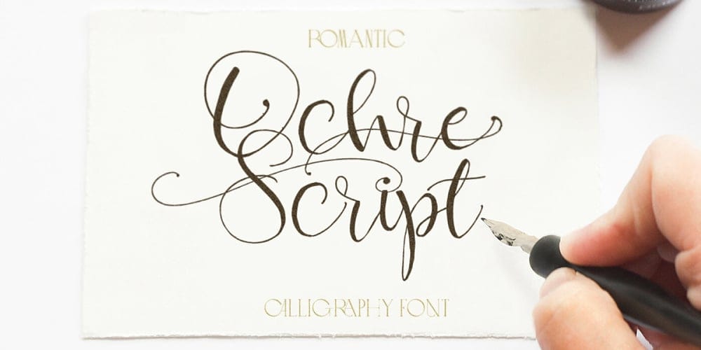 Ochre Calligraphy Script Font