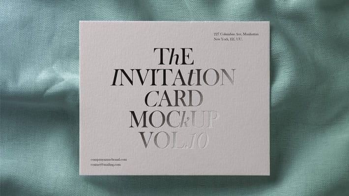 PSD Invitation Card Mockup