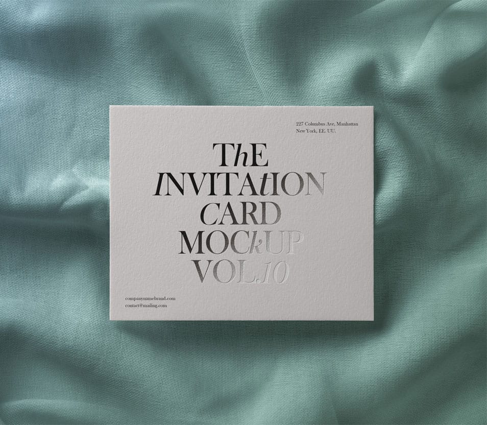 PSD Invitation Card Mockup