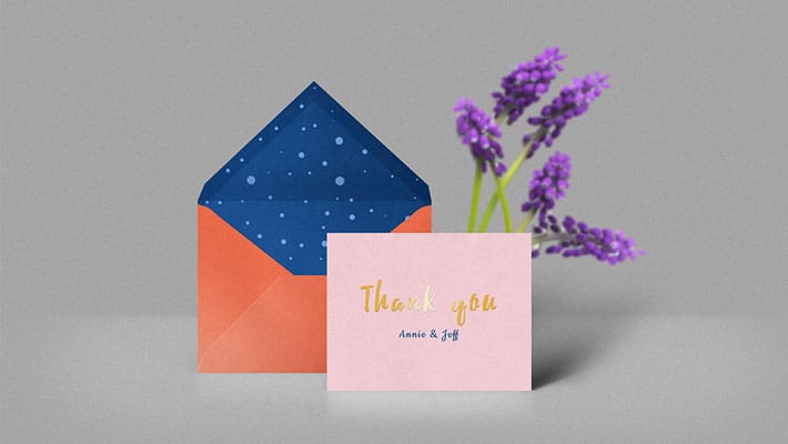 Thank You Card & Envelope Mockup