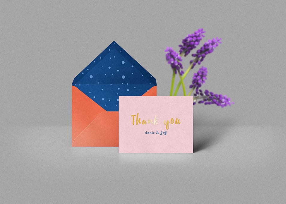 Thank You Card & Envelope Mockup