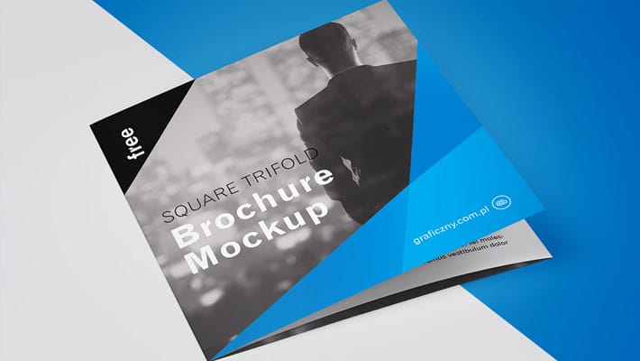 Trifold Square Brochure Mockup