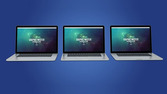 Triple Mac Book Pro Mockup