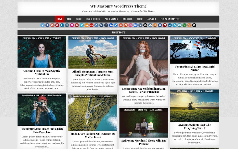 25+ Best Free Masonry Grid Style WordPress Themes 2022 35 WP Masonry