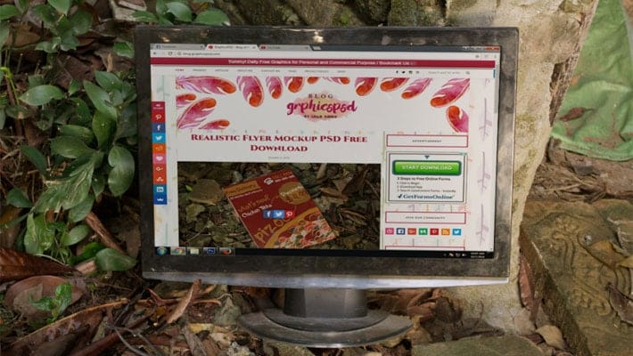 Widescreen LCD Mockup PSD Free Download