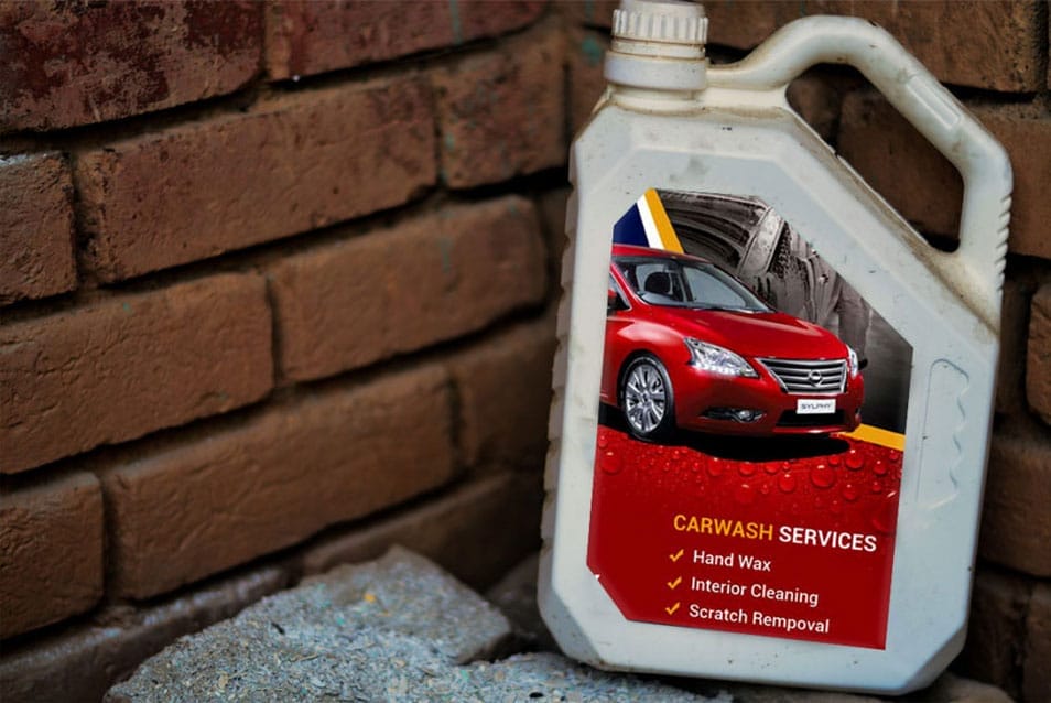 Free Car Diseal Bottle PSD Mockup