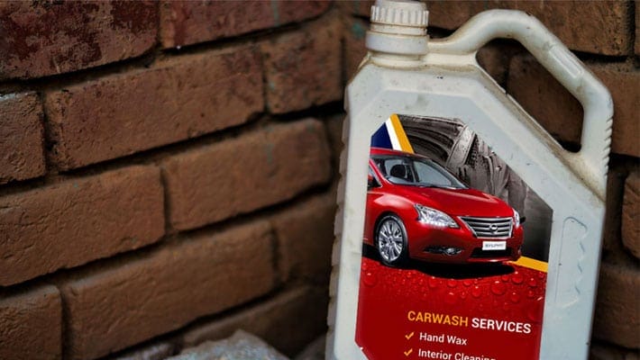 Free Car Diseal Bottle PSD Mockup