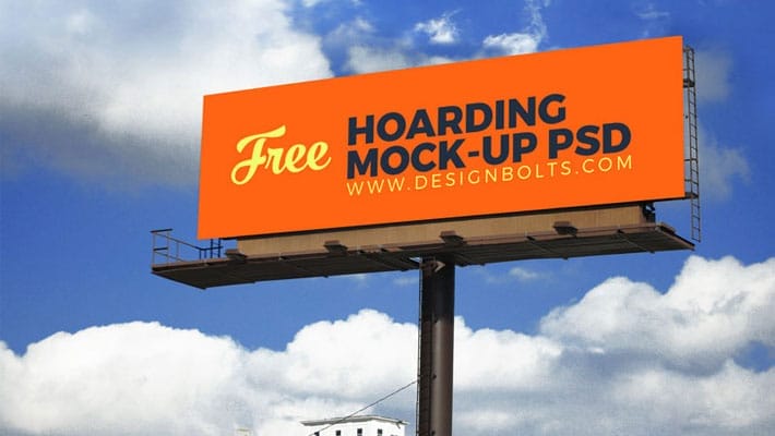 2 Free Outdoor Advertising Billboard (Hoarding) Mockup PSD