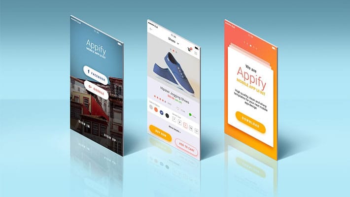 App Screens Standing Mockup