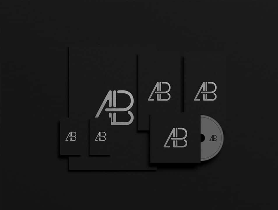 Black Foil Branding Identity Mockup