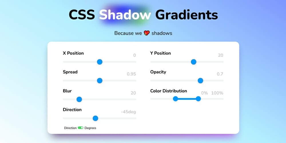 CSS Gradient Shadows Generator