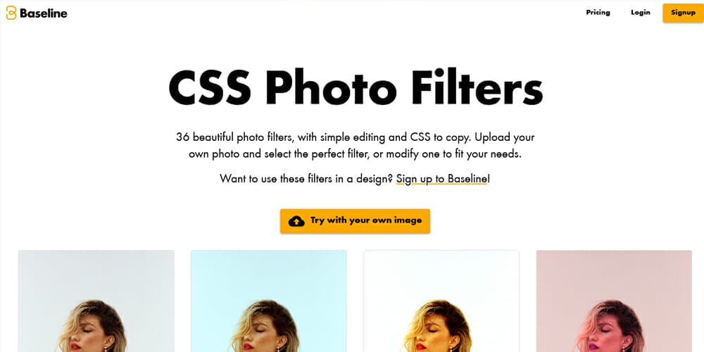 CSS Filter Generators & Libraries 6 CSS Photo Filters